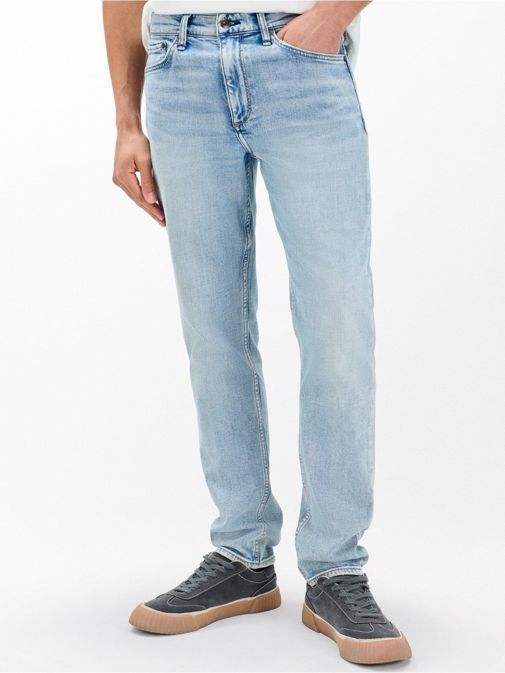 RAG & BONE Button Fly Straight Leg Light Blue Jeans - Picture 6 of 16